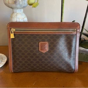 CELINE EUC Macadam Clutch Wristlet